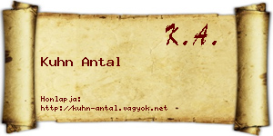 Kuhn Antal névjegykártya
